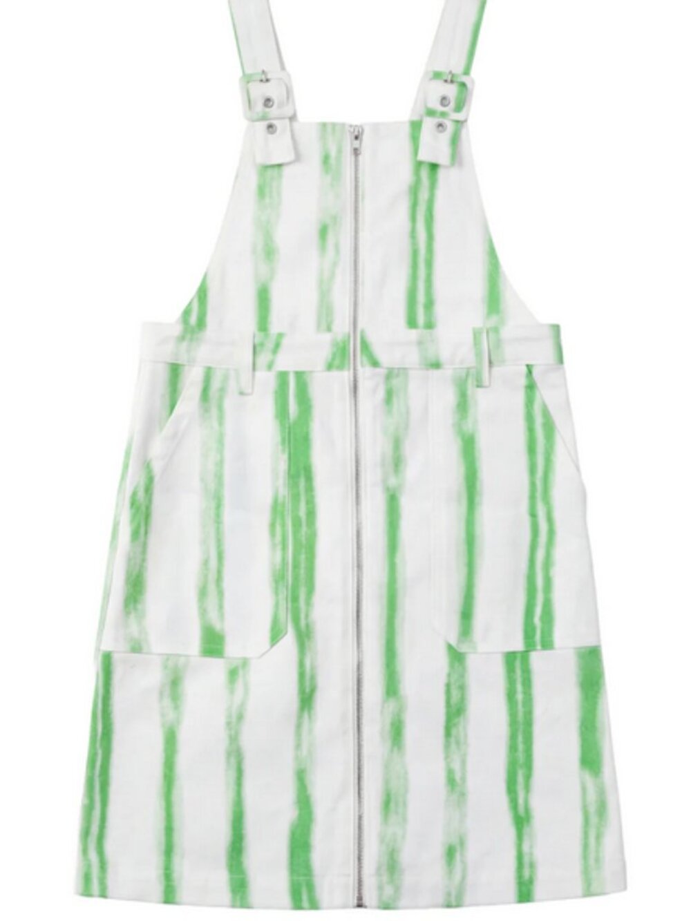 Girls STRIPED DENIM JUMPER-WHITE/GREEN